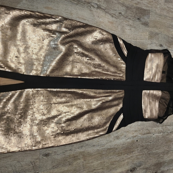 BCBGMAXAZRIA ROSE GOLD COCKTAIL DRESS SZ XS - Picture 4 of 5